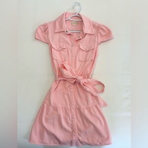 ALICE + OLIVIA Miranda Mini Denim Dress in Pink